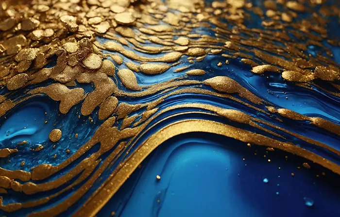 Luxurious Gold on Ocean Blue Texture image